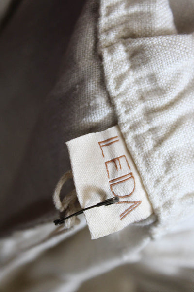 Leda Womens Linen Sleeveless High Rise Wide Leg Jumpsuit Beige Size Medium