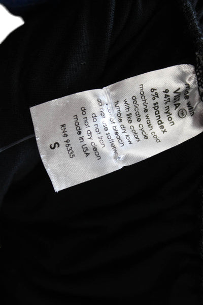 Susana Monaco Womens Long Sleeves Ruched Body Con Dress Black Size Small