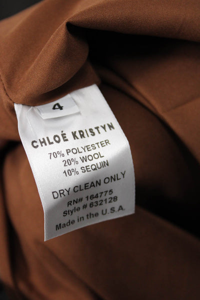 Chloe Kristyn Womens Elle Dress - Dark Brown Size 4