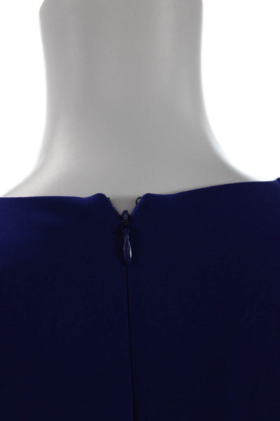 Shoshanna Women's V-Neck Long Sleeves Wrap Mini Workwear Dress Blue Size 4