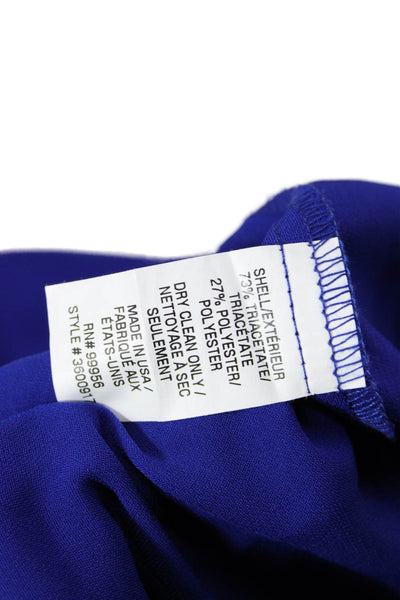 Shoshanna Women's V-Neck Long Sleeves Wrap Mini Workwear Dress Blue Size 4