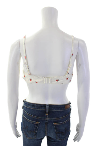 STAUD Womens Jo Balconette Bikini Top - Ladybugs Size L