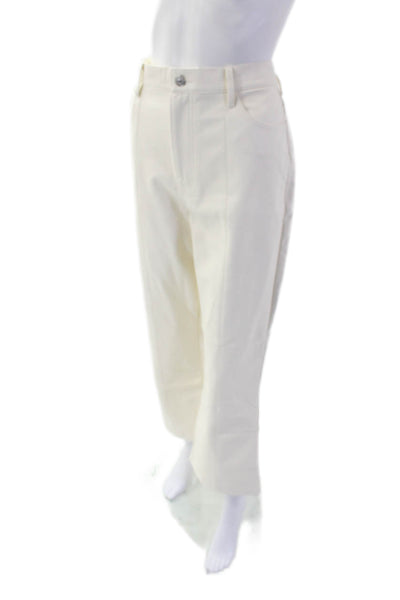 7 For All Mankind Womens High Waist Slim Kick Pants - Cream Size 32
