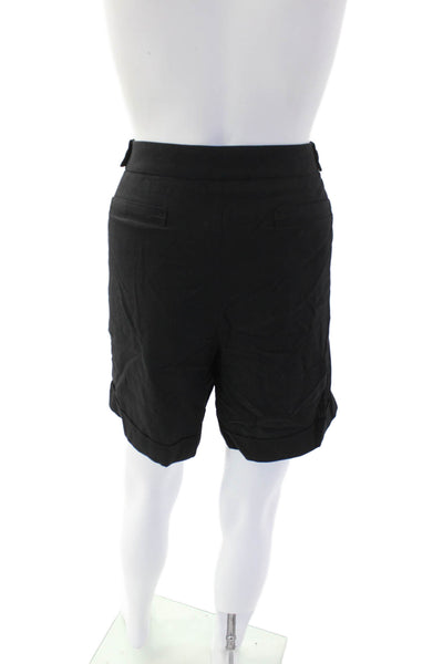 BCBG Max Azria Womens Pleated Front High Rise Dress Shorts Black Wool Size 8