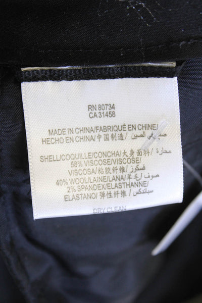 BCBG Max Azria Womens Pleated Front High Rise Dress Shorts Black Wool Size 8