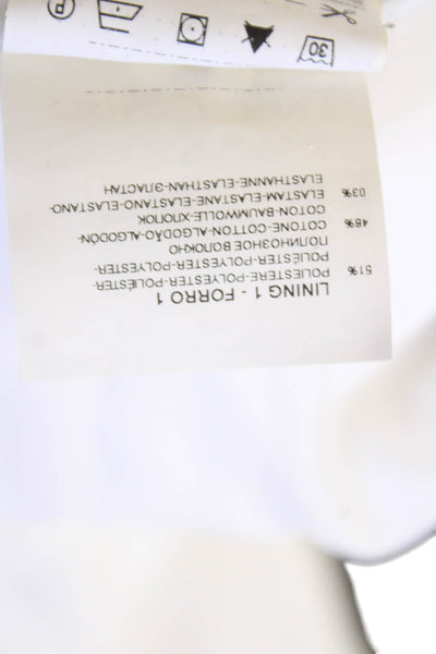 Armani Jeans Womens Wide Lapel Button Down Jacket White Cotton Size 4