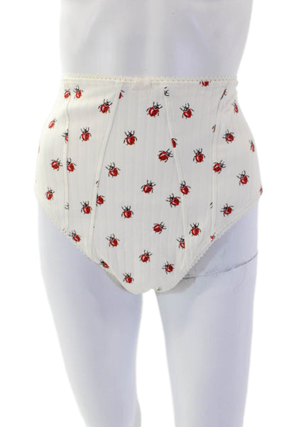STAUD Womens Brenton Highrise Bikini Bottoms - Ladybugs Size XL