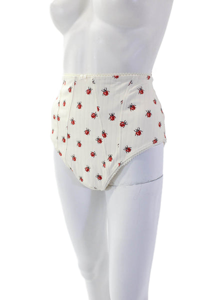 STAUD Womens Brenton Highrise Bikini Bottoms - Ladybugs Size XL