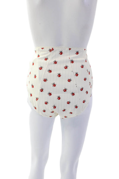 STAUD Womens Brenton Highrise Bikini Bottoms - Ladybugs Size XL