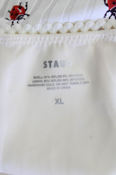 STAUD Womens Brenton Highrise Bikini Bottoms - Ladybugs Size XL