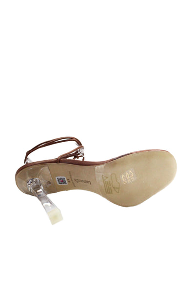 Larroudé Womens Gloria Heeled Sandals - Caramel Size 5.5
