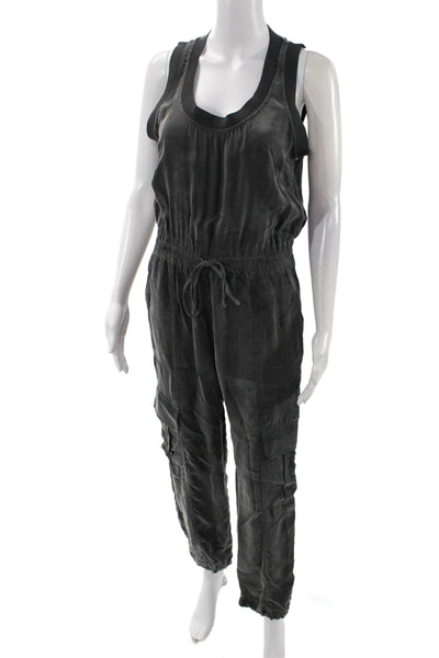 Heartloom Womens Drawstring Waist Sleeveless High Rise Jumpsuit Gray Size Small