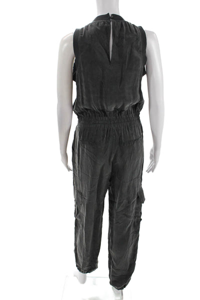 Heartloom Womens Drawstring Waist Sleeveless High Rise Jumpsuit Gray Size Small