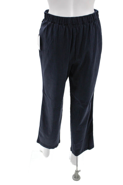 Bella Dahl Womens Pull On High Rise Straight Leg Pants Navy Blue Size Extra Smal