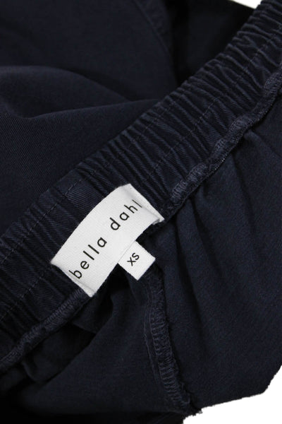 Bella Dahl Womens Pull On High Rise Straight Leg Pants Navy Blue Size Extra Smal