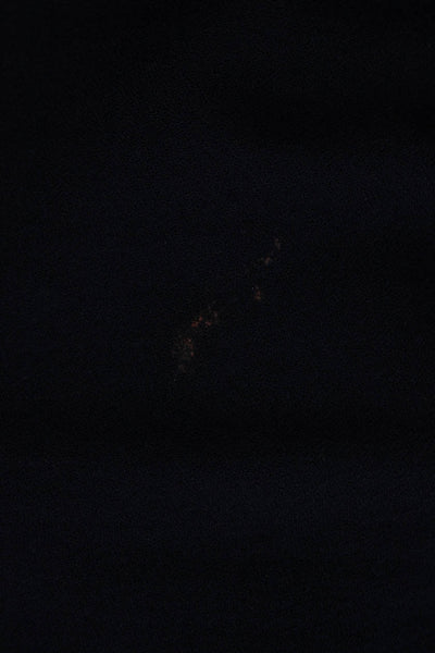 Raquel Allegra Womens Raw Hem Detail Lace Short Sleeve Detail Top Blue Size 1
