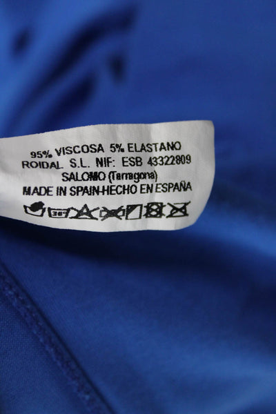 Roidal Womens Rouched Side Detail Boat Neck Mini Dress Light Blue Size 3