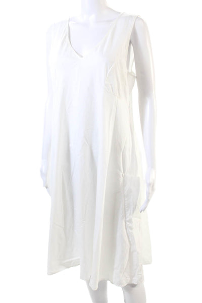 Twinset Womens Textured V-neck Lined Mid Length Casual Dress White Size M