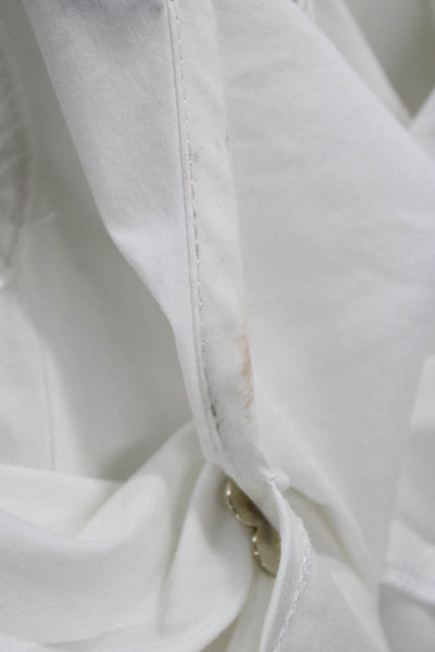 Twinset Womens Textured V-neck Lined Mid Length Casual Dress White Size M