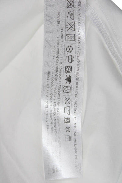 Twinset Womens Textured V-neck Lined Mid Length Casual Dress White Size M