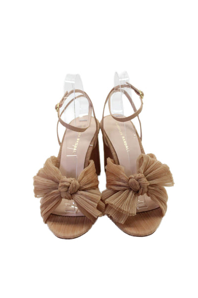 Loeffler Randall Womens Camellia Pleated Bow Heel with Ankle Strap - Beauty Size