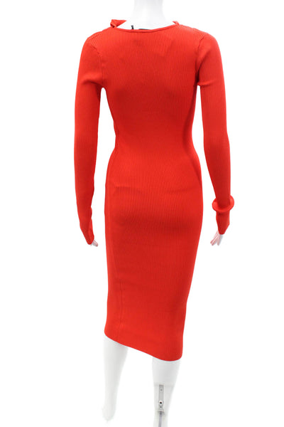 Coperni Womens Cut-Out Knit Dress - Red Size S
