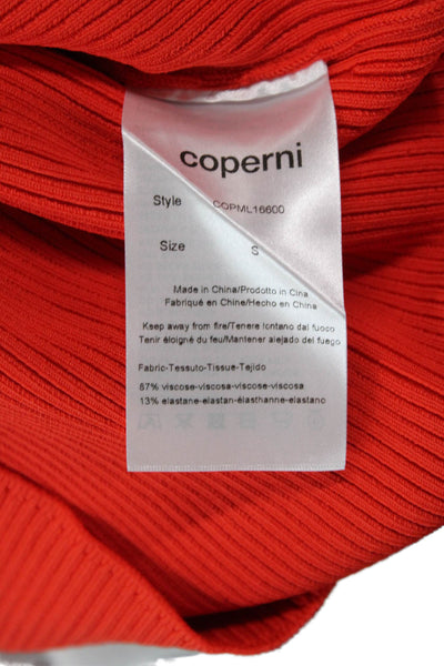 Coperni Womens Cut-Out Knit Dress - Red Size S