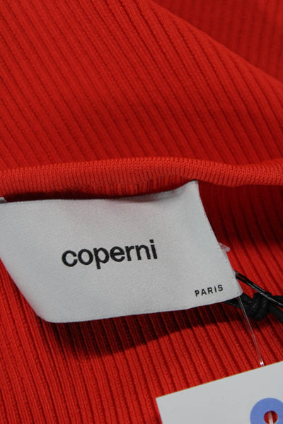 Coperni Womens Cut-Out Knit Dress - Red Size S