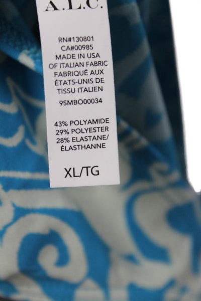 A.L.C. Womens Amber Bikini Bottoms - Scone/Blue Size XL