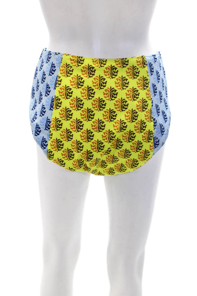 RHODE Womens Navya Bikini Bottoms - Blue and Yellow Kamal Clrblock Size XL