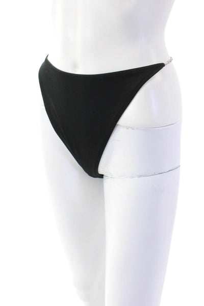 Solid & Striped Womens The Morgan Bikini Bottoms - Blackout Rhinestone Size XL