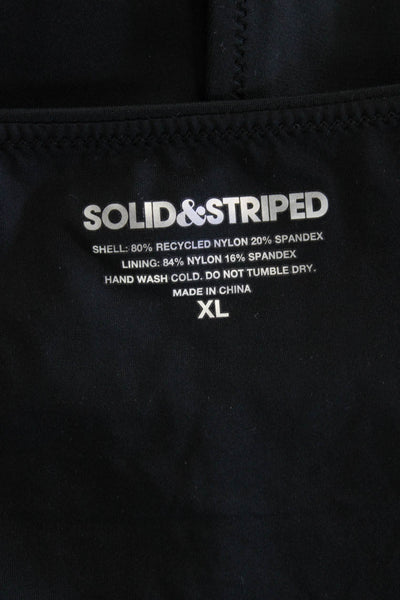 Solid & Striped Womens The Morgan Bikini Bottoms - Blackout Rhinestone Size XL