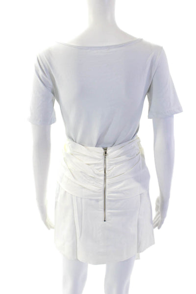 ROKH Womens Twist Front Mini Skirt - OffWhite Size 36