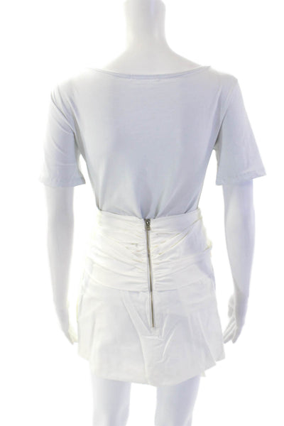 ROKH Womens Twist Front Mini Skirt - OffWhite Size 34