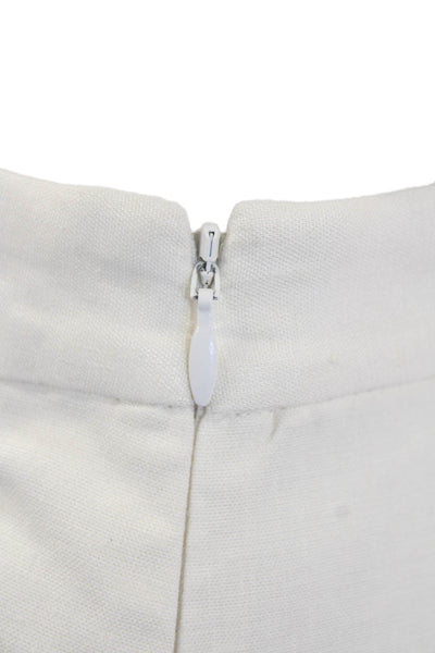 Theory Women's Zip Closure Flat Front Linen Blend Dress Shorts Beige Size 00