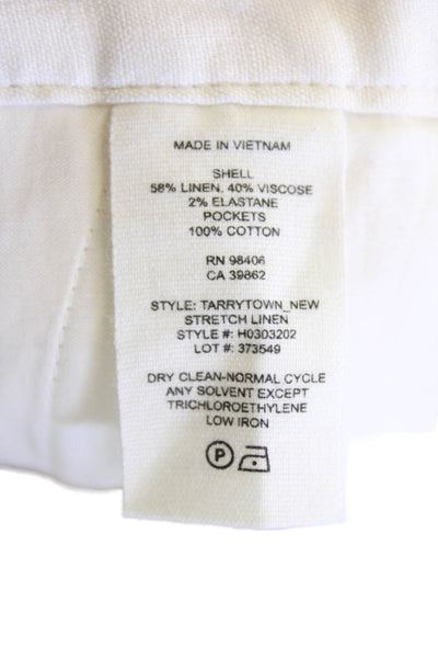 Theory Women's Zip Closure Flat Front Linen Blend Dress Shorts Beige Size 00