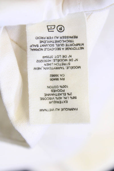 Theory Women's Zip Closure Flat Front Linen Blend Dress Shorts Beige Size 00