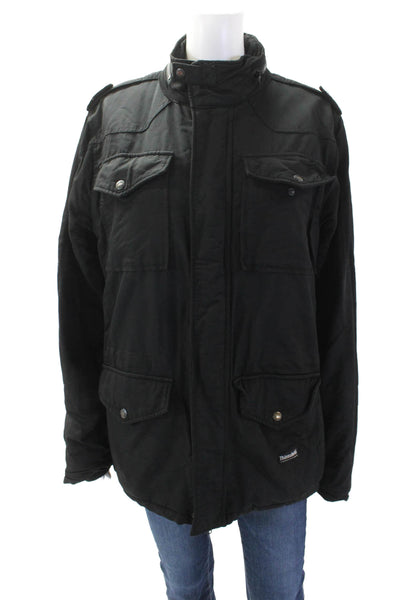 I. Spiewak & Sons Women's Long Sleeves Full Zip Patch Pocket Coat Black Size M