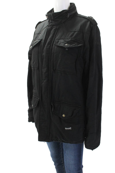 I. Spiewak & Sons Women's Long Sleeves Full Zip Patch Pocket Coat Black Size M