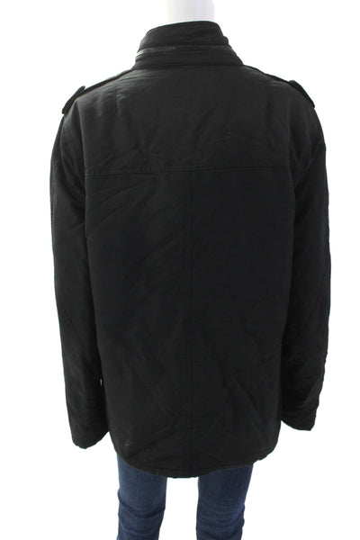 I. Spiewak & Sons Women's Long Sleeves Full Zip Patch Pocket Coat Black Size M