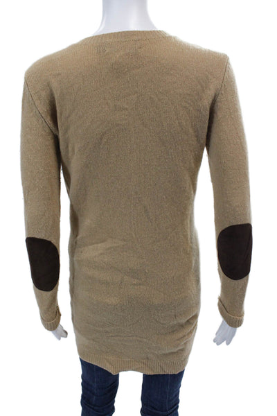Polo Ralph Lauren Womens Blue Label Wool Long Sleeve Knit Sweater Nude Size XS