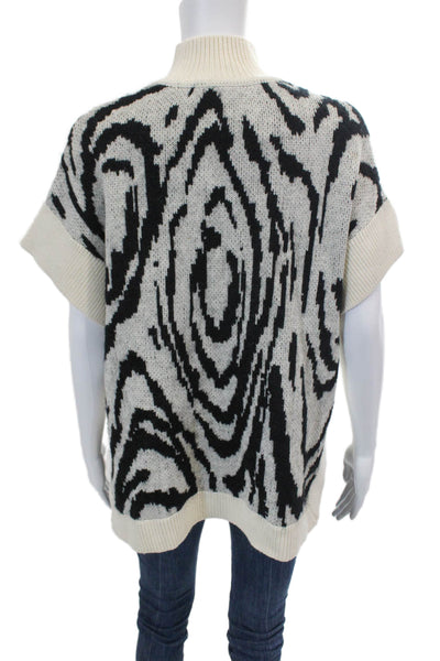 Baum Und Pferdgarten Womens Mock Neck Animal Printed Knit Sweater White Size M