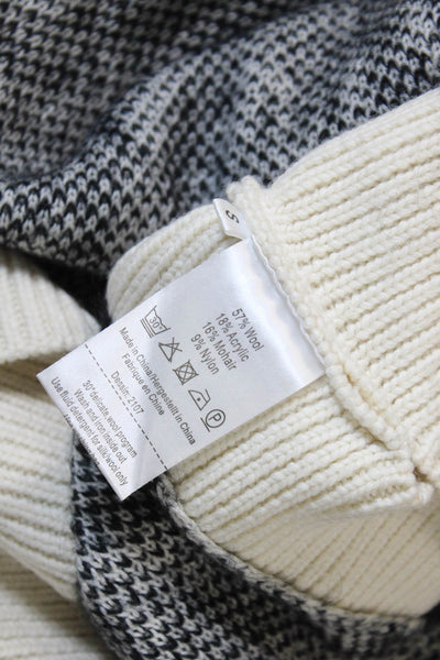 Baum Und Pferdgarten Womens Mock Neck Animal Printed Knit Sweater White Size M