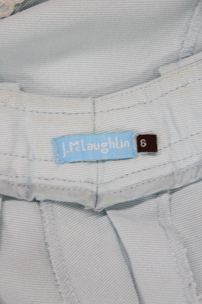 J. Mclaughlin Womens Textured Zip Button Pleated Dress Shorts Blue Size 06