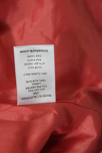 Trina Turk Womens Sleeveless Scoop Neck Pattern Tank Blouse Pink Size 02