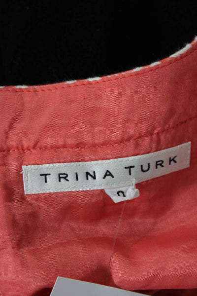 Trina Turk Womens Sleeveless Scoop Neck Pattern Tank Blouse Pink Size 02