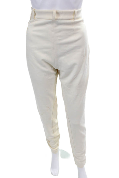 Wathne Women's Hook Closure Straight Leg Pockets Dress Pants Beige Size 6