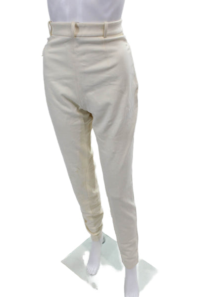 Wathne Women's Hook Closure Straight Leg Pockets Dress Pants Beige Size 6