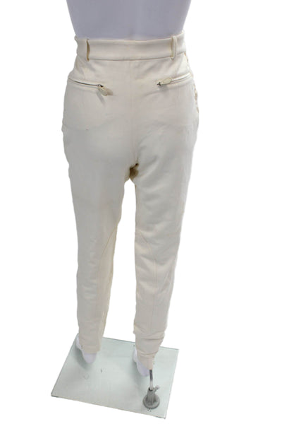 Wathne Women's Hook Closure Straight Leg Pockets Dress Pants Beige Size 6
