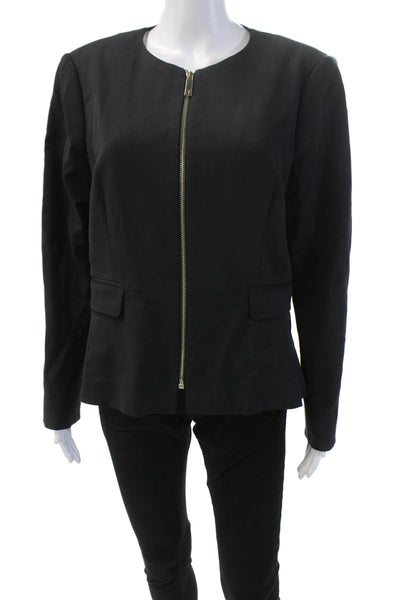 Ted Baker London Womens Full Zipper Long Sleeves Light Jacket Black Size 4